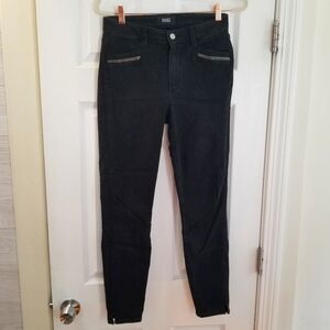 PAIGE Transcend Roxxi Zipper Teeth Black Skinny Ankle Jeans 27
